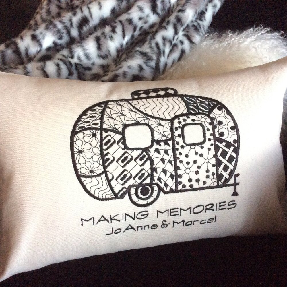 New Camper Pillow, RV, Camper Sweet Camper, Snow Birds, Travel Trailer, Custom
